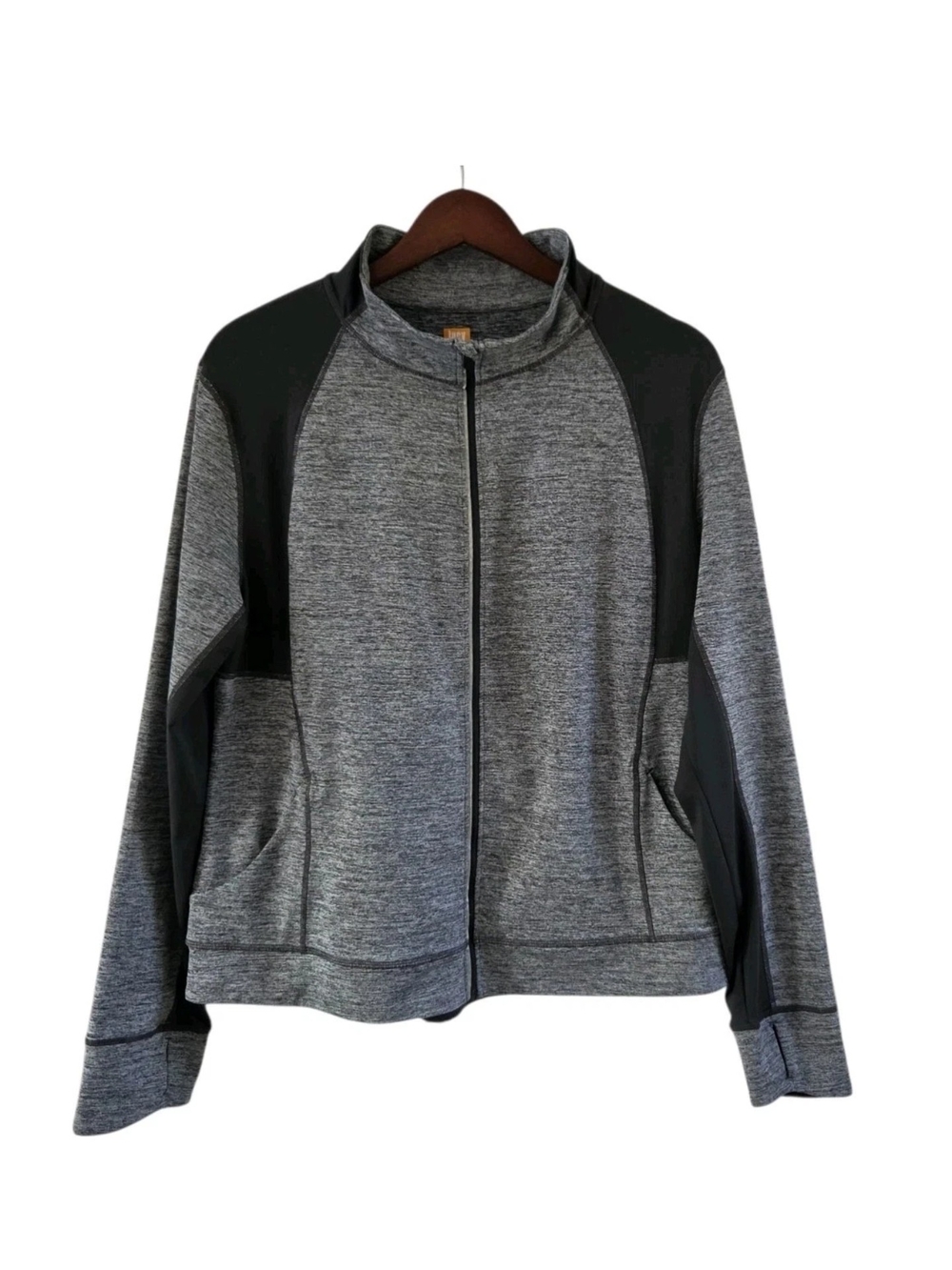 Lucy Tech Gray Two Tone Full Zip Jacket Sports Running Athletic Womens Size XL
